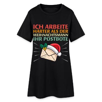 Postman WORK HARDER THAN SANTA CLAUS - Women’s T-Shirt Dress - black - Front
