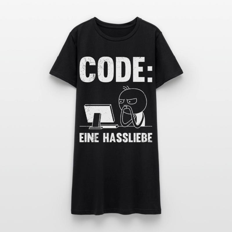 Coder CODE EINE HASSLIEBE LUSTIG Frauen T-Shirt-Kleid