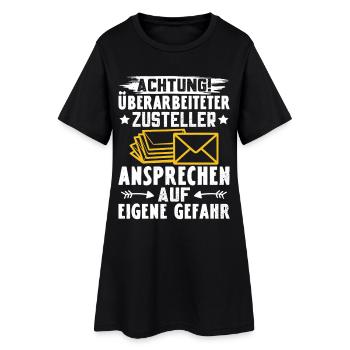 Facteurs ATTENTION PERSONNEL DE LIVRAISON SURCHARGÉ - Robe T-shirt Femme - noir - Devant