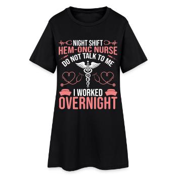 Hématologie d’appréciation des infirmières de nuit / Oncologie - Robe T-shirt Femme - noir - Devant