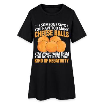 Snacks aux boulettes de fromage Nourriture des boulettes de fromage Fromage - Robe T-shirt Femme - noir - Devant