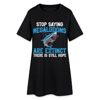  Megalodon Accessories for Shark Lover Teeth - Women’s T-Shirt Dress - black - Front