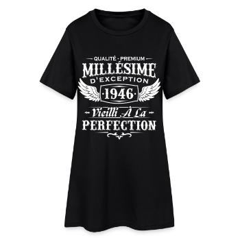 Millésime 1946 Cadeau D’anniversaire Vintage 1946 - Robe T-shirt Femme - noir - Devant