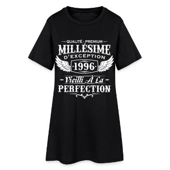 Millésime 1996 Cadeau D’anniversaire Vintage 1996  - Robe T-shirt Femme - noir - Devant