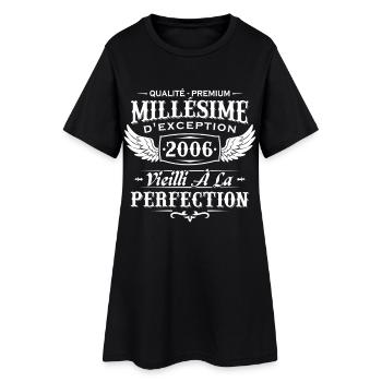 Millésime 2006 Cadeau D’anniversaire Vintage 2006  - Robe T-shirt Femme - noir - Devant