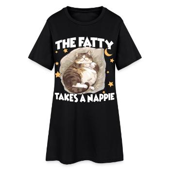 Idée de cadeau parfaite pour les amoureux des chats Cozy Cat - Robe T-shirt Femme - noir - Devant