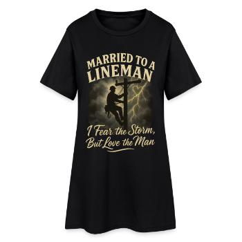 Mariée à un électricien, j’adore cet homme - Robe T-shirt Femme - noir - Devant