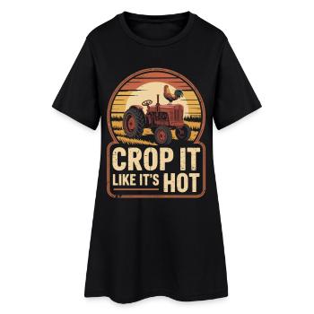 Bauern Shirt Traktor – Crop It Like It’s Hot - Frauen T-Shirt-Kleid - Schwarz - Vorne