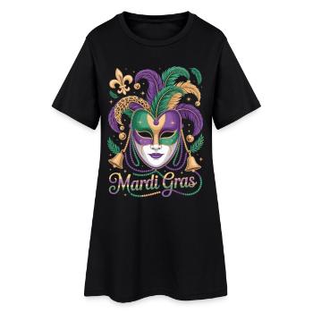 T-shirt Mardi Gras – Carnaval des Masques vénitiens - Robe T-shirt Femme - noir - Devant