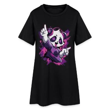 Party Panda Music Fun - Robe T-shirt Femme - noir - Devant