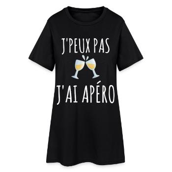 I can't I have aperitif humor aperitif I can't - Women’s T-Shirt Dress - black - Front