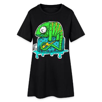 Canette de boisson énergisante Caméléon. Grafitti de bande dessinée - Robe T-shirt Femme - noir - Devant