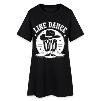 Cowboy de danse en ligne - Robe T-shirt Femme - noir - Devant