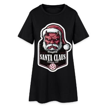 Club du Père Noël Vilain - Robe T-shirt Femme - noir - Devant