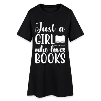 Juste une fille qui aime les livres - Robe T-shirt Femme - noir - Devant