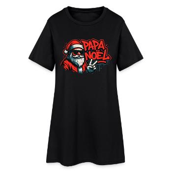 Père Noël Street Art Paix - Robe T-shirt Femme - noir - Devant