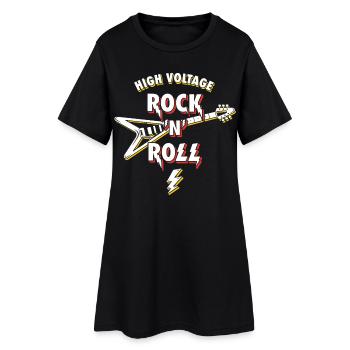 High Voltage Rock N Roll Guitar - Women’s T-Shirt Dress - black - Front