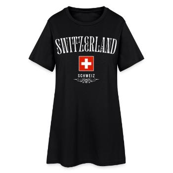 Drapeau de la Suisse, fierté suisse - Robe T-shirt Femme - noir - Devant