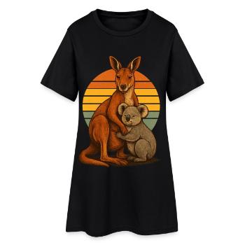 Kangaroo Koala Amis australiens - Robe T-shirt Femme - noir - Devant