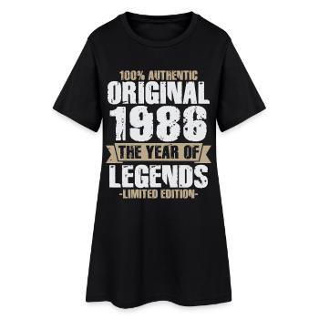 Original 1986 Vintage Vintage Anniversaire Rétro - Robe T-shirt Femme - noir - Devant