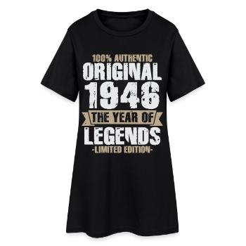 Original 1946 Jahrgang Vintage Geburtstag Retro - Frauen T-Shirt-Kleid - Schwarz - Vorne