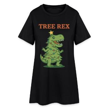 Tree Rex Design familial de Noël drôle - Robe T-shirt Femme - noir - Devant
