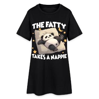 Un cadeau pour les paresseux et les amateurs de pandas - Robe T-shirt Femme - noir - Devant