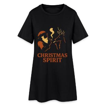Christmas Spirit - Frauen T-Shirt-Kleid - Schwarz - Vorne