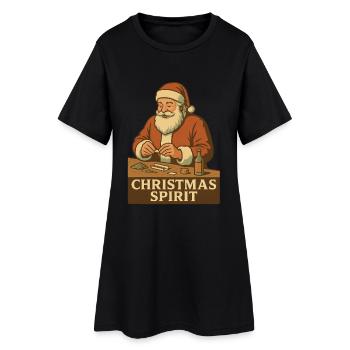 christmas spirit - Robe T-shirt Femme - noir - Devant
