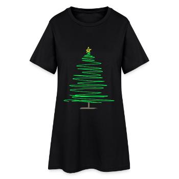Sapin spiralé vert avec étoile - Robe T-shirt Femme - noir - Devant