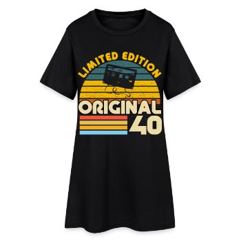 40 Ans Vintage Cadeau Anniversaire Rétro Original - Robe T-shirt Femme - noir - Devant