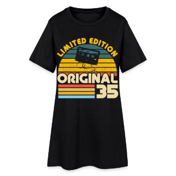 35 Ans Vintage Cadeau Anniversaire Rétro Original - Robe T-shirt Femme - noir - Devant