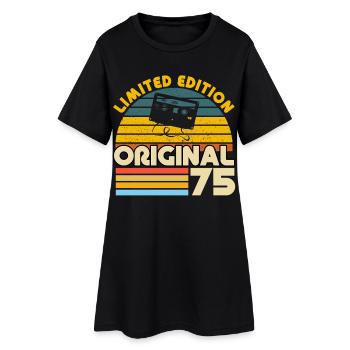 75 Ans Vintage Cadeau Anniversaire Rétro Original - Robe T-shirt Femme - noir - Devant