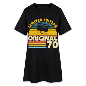 70 Ans Vintage Cadeau Anniversaire Rétro Original - Robe T-shirt Femme - noir - Devant