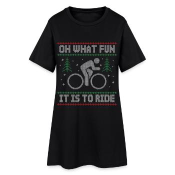 FUNNY UGLY CHRISTMAS ROAD BIKE CYCLING BIKE - Women’s T-Shirt Dress - black - Front