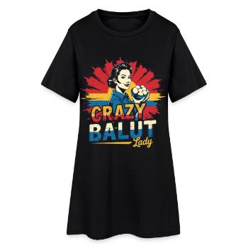Crazy Balut Lady Philippines - Robe T-shirt Femme - noir - Devant