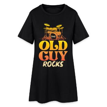 Old Man Rocks Drums - Robe T-shirt Femme - noir - Devant