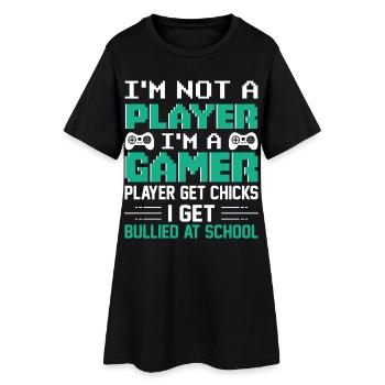 Jeu - Robe T-shirt Femme - noir - Devant