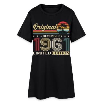 64e anniversaire Original décembre Né en 1961 - Robe T-shirt Femme - noir - Devant