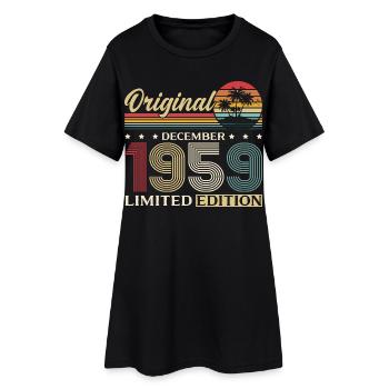 66. Geburtstag Original Dezember Jahrgang 1959 - Frauen T-Shirt-Kleid - Schwarz - Vorne