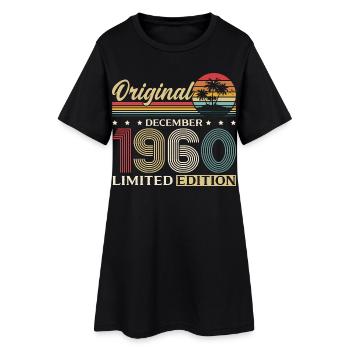 65. Geburtstag Original Dezember Jahrgang 1960 - Frauen T-Shirt-Kleid - Schwarz - Vorne