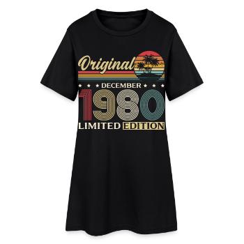 45e anniversaire Original Décembre Né en 1980 - Robe T-shirt Femme - noir - Devant