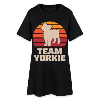Team Yorkie Yorkshire Terrier Retro - Women’s T-Shirt Dress - black - Front