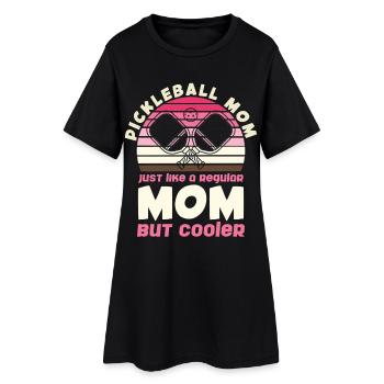 Pickleball Mom Retro Stripes - Women’s T-Shirt Dress - black - Front