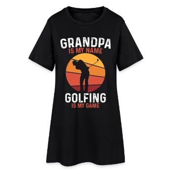 Grand-père, le golf, c’est mon jeu - Robe T-shirt Femme - noir - Devant