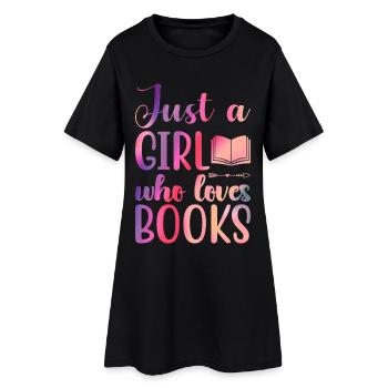 Juste une fille qui aime les livres - Robe T-shirt Femme - noir - Devant