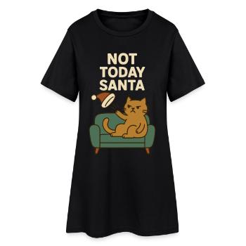 Pas aujourd’hui Humour drôle de chat de Noël - Robe T-shirt Femme - noir - Devant