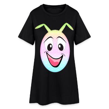 Pastel Hearts Smile Egg Kawaii - Women’s T-Shirt Dress - black - Front