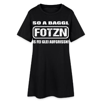 A Baggl Fotzn – Bayerischer Dialekt Spruch - Frauen T-Shirt-Kleid - Schwarz - Vorne