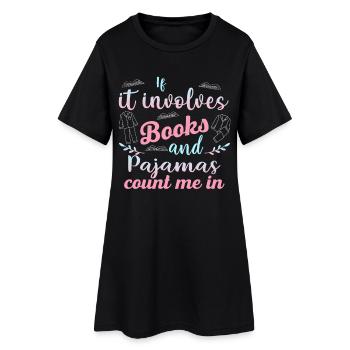 Books & Pajamas Pastel Design - Women’s T-Shirt Dress - black - Front
